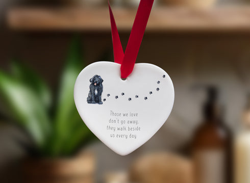 Newfoundland Walk Beside Us Ceramic Heart